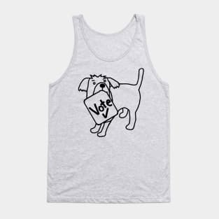 Cute Dog says Vote Outline Tank Top